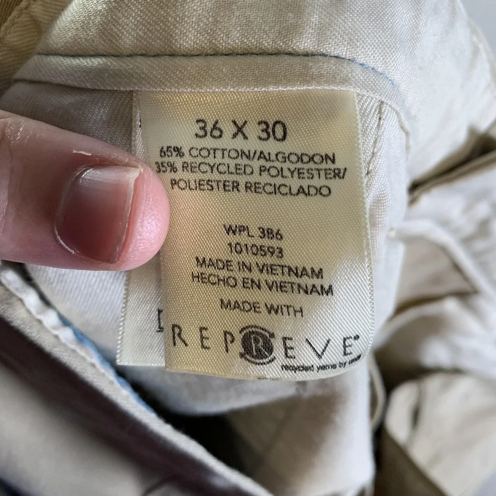 Life Khaki Pants Mens 36x30 Beige Chino Straight Canvas Casual Workwear Business